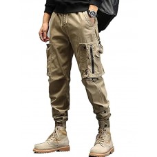 Men's Harem Hip Hop Techwear Streetwear Tactical Joggers Cargo Pants Casual Functional Overalls Jeans Trousers Green