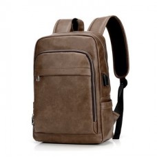 kozsports:Vintage Faux Leather Laptop Bag Travel Backpack Shoulder Bag For Men